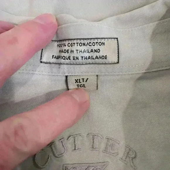 Cutter & Buck Men's XLT Long Sleeve Casual Button-down Dress Shirt Light Gray - Picture 13 of 16